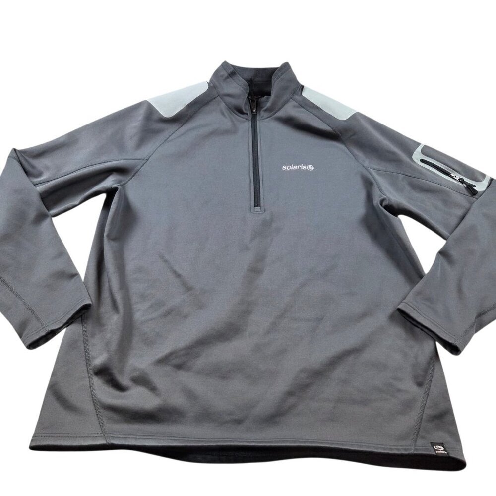 Solaris Fleece Lined Pullover Mens XL Gray Full Zip
